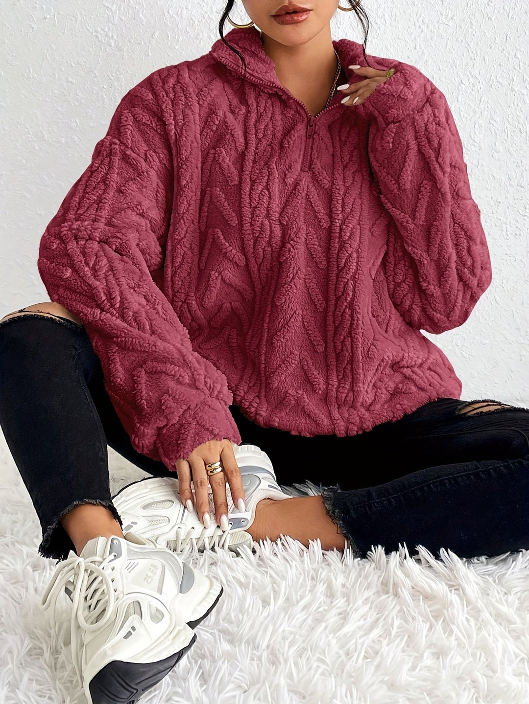 MILLIE - KNIT ZIP UP SWEATER