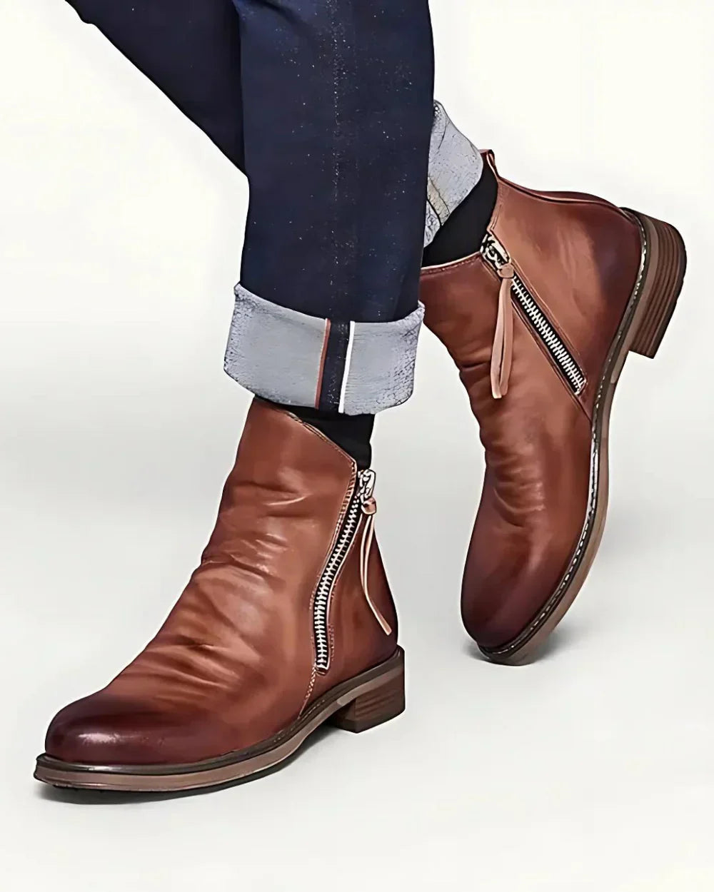 Leonardo™ - Side Zip Leather Ankle Boots