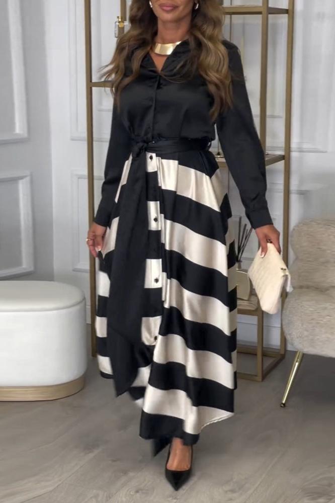 Emma - Elegant Striped Dress