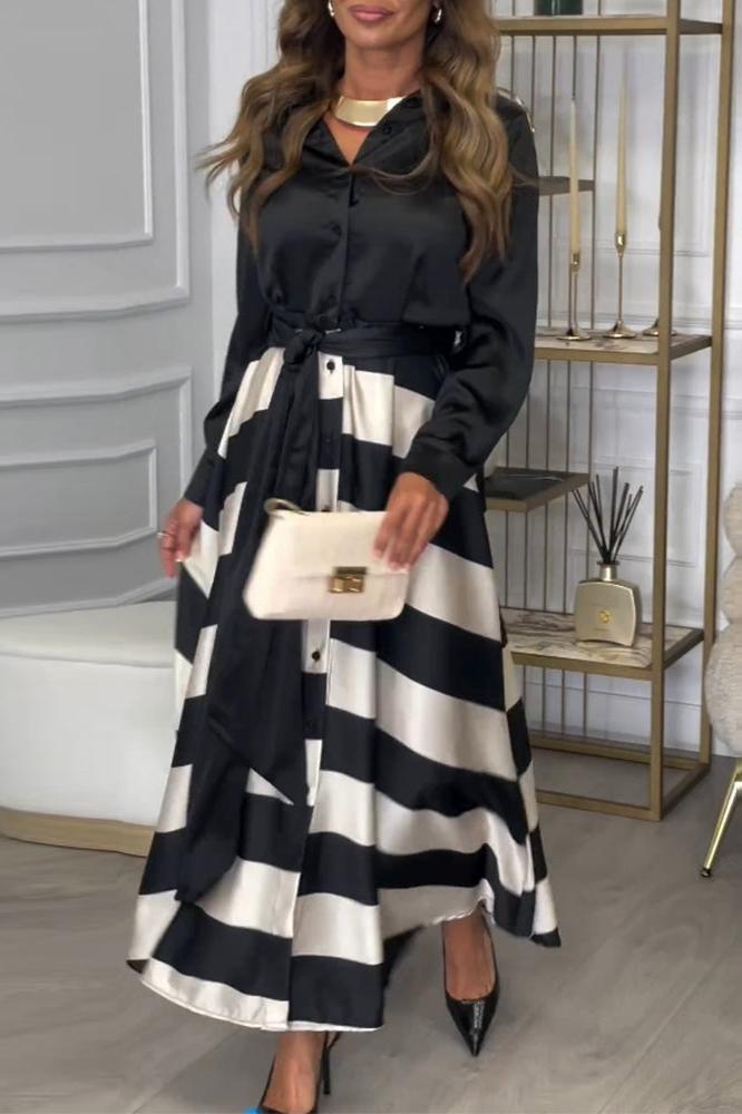 Emma - Elegant Striped Dress