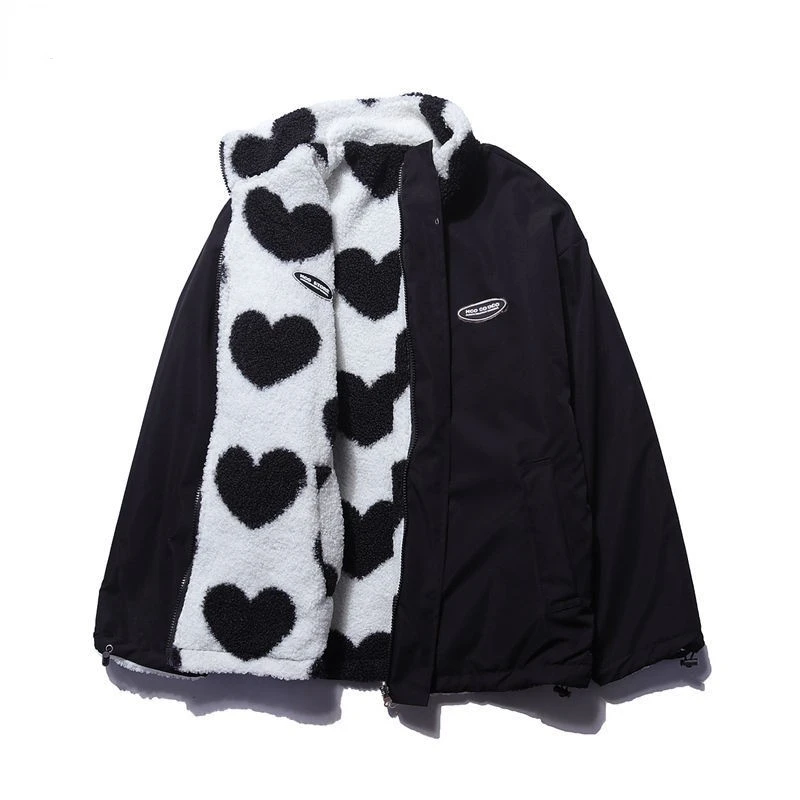 Hannah - Reversible Heart Fleece Jacket