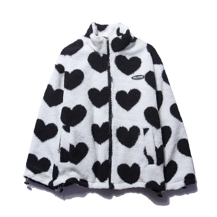 Hannah - Reversible Heart Fleece Jacket