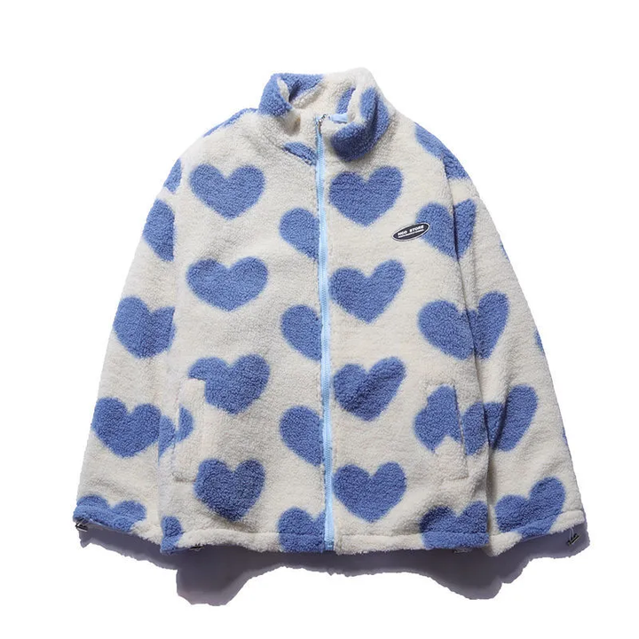 Hannah - Reversible Heart Fleece Jacket