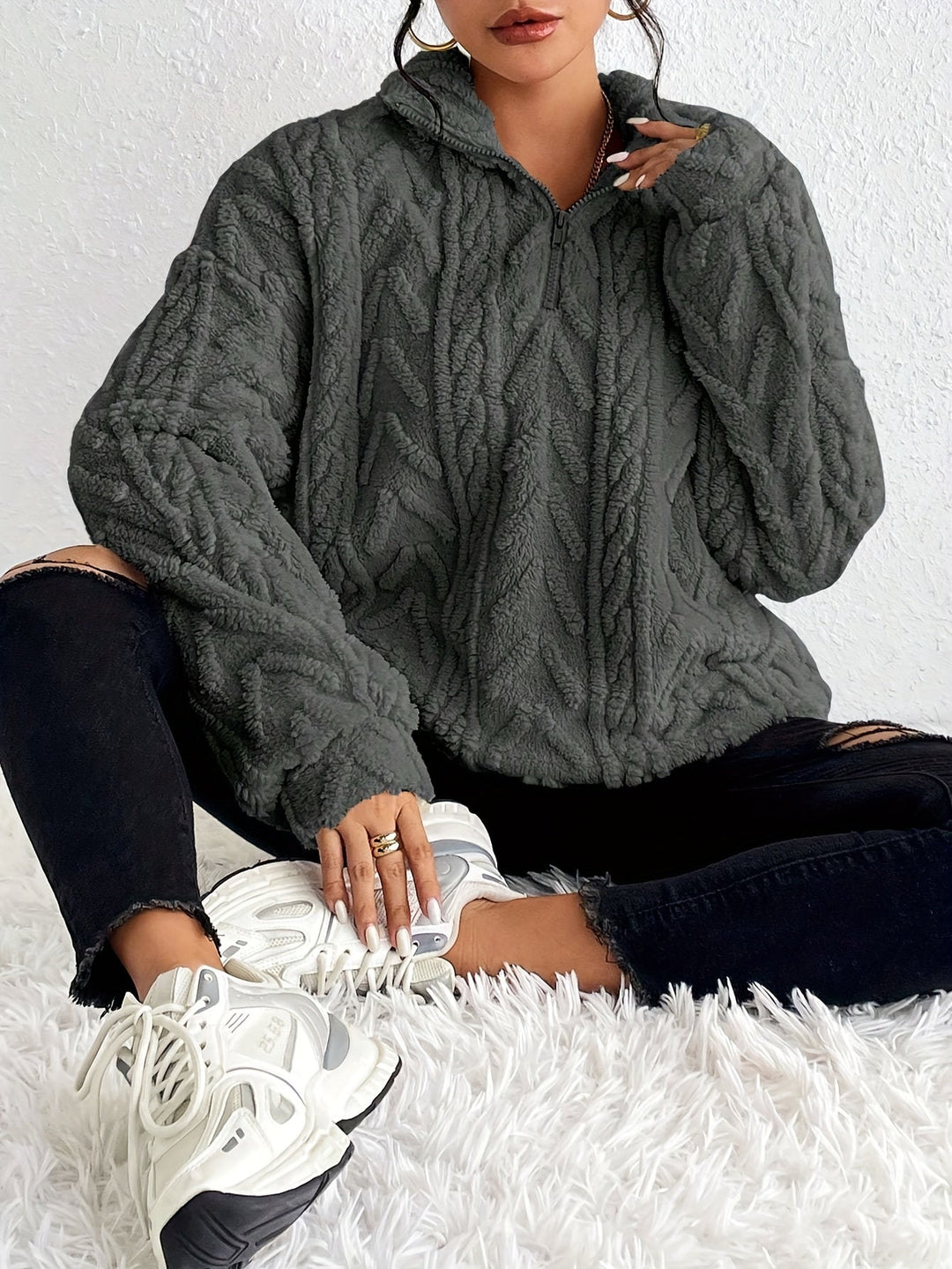 MILLIE - KNIT ZIP UP SWEATER